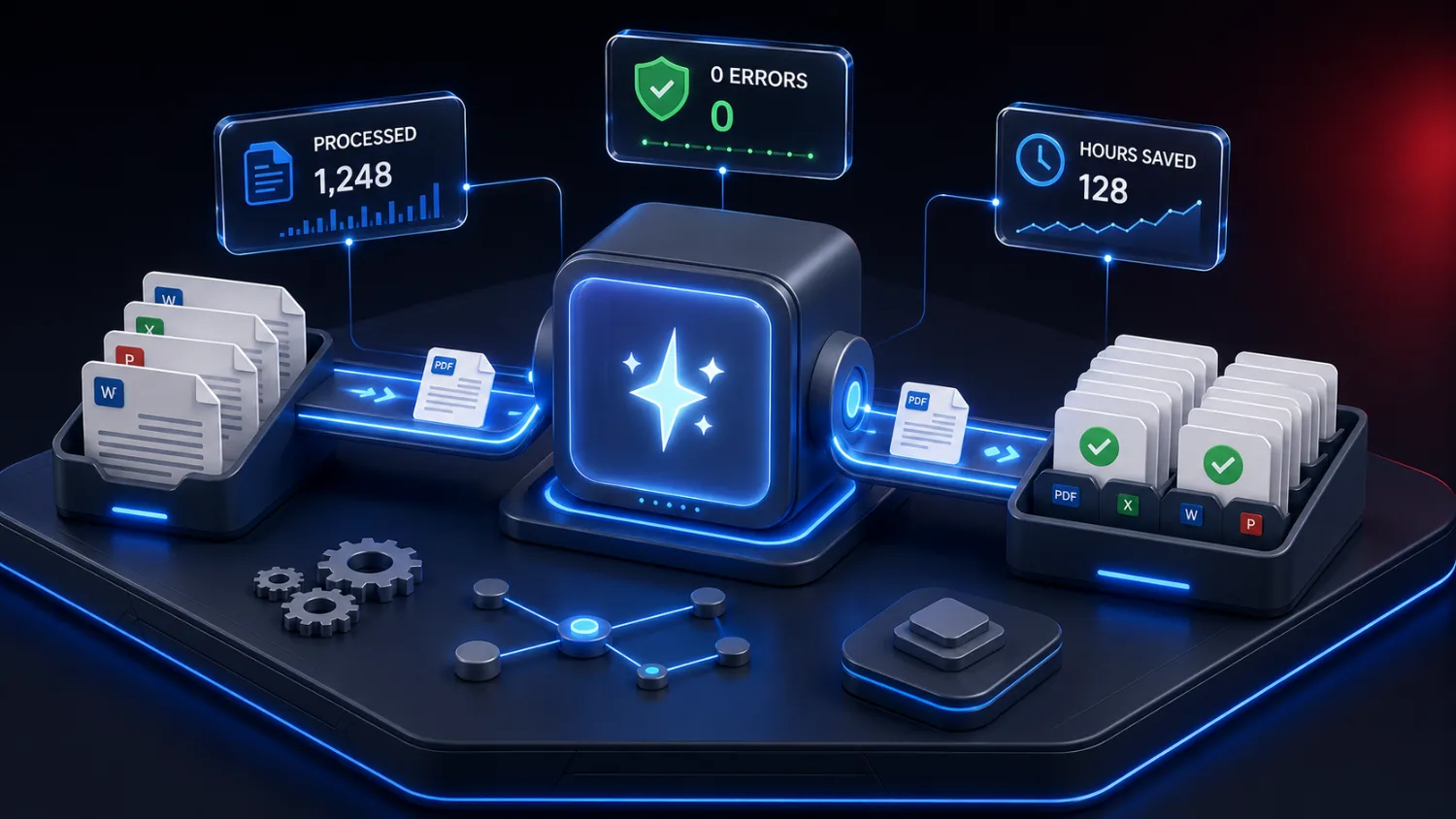 Automation engine processing documents with zero errors and hours saved